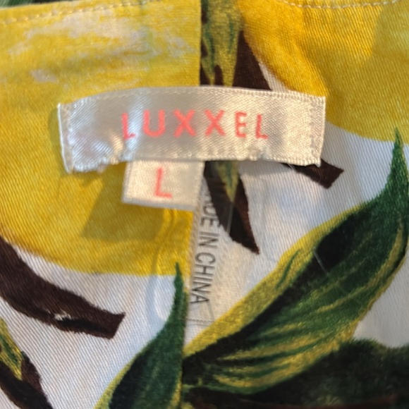 LUXXEL-WHITE LEMON SHORT DRESS WITH RUFFLES size L - Picture 8 of 9